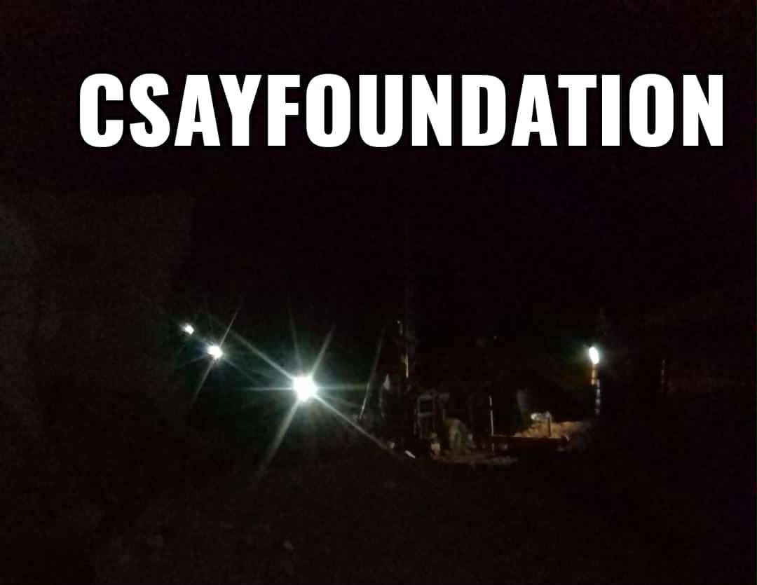CSAY FOUNDATION borehole drilling work at night
